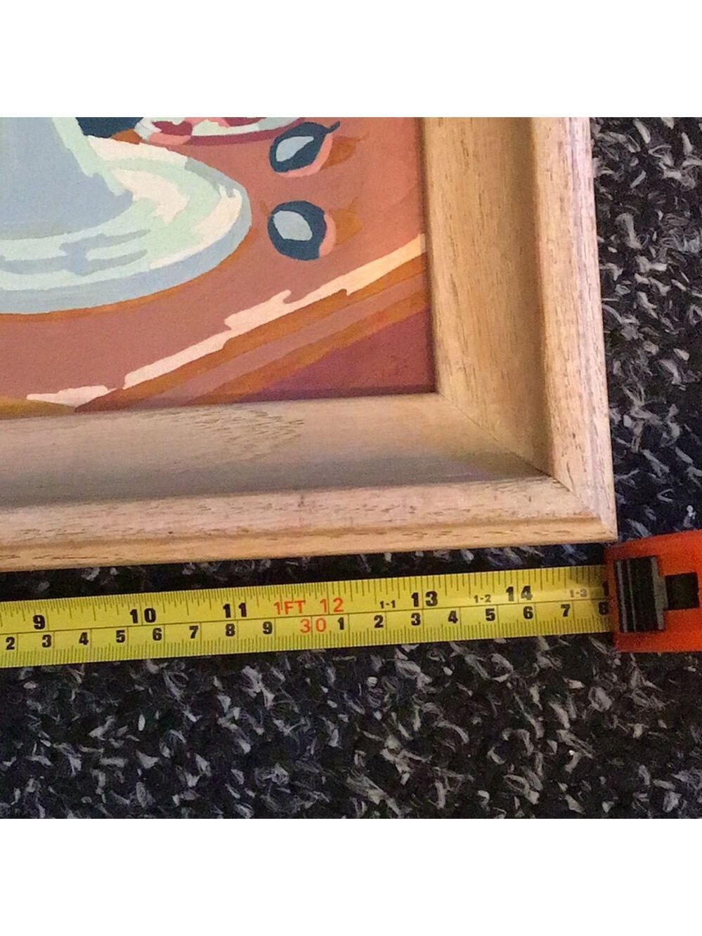 Vintage MCM Framed Paint by number still life RARE - Picture 8 of 8